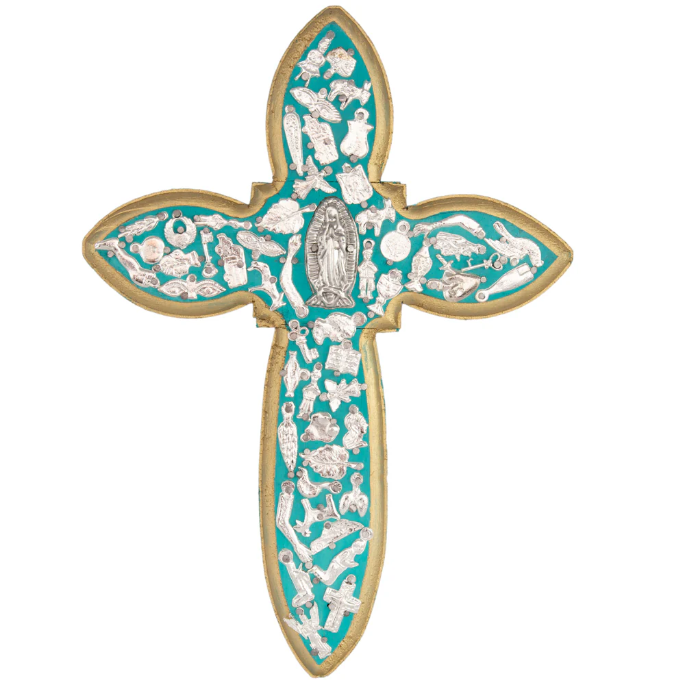 Wooden Wall Cross with Milagritos, Large - Image 12