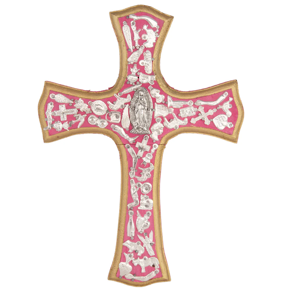 Wooden Wall Cross with Milagritos, Large - Image 14