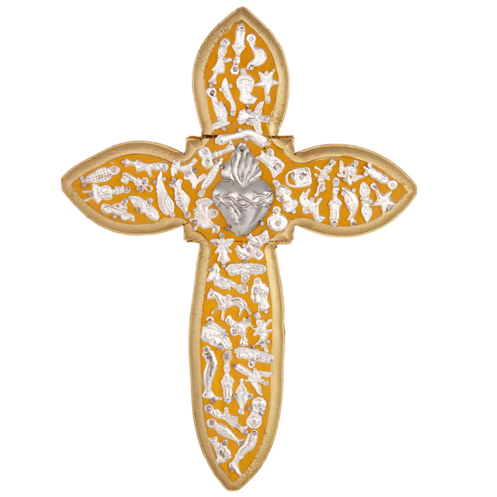 Wooden Wall Cross with Milagritos, Large - Image 15