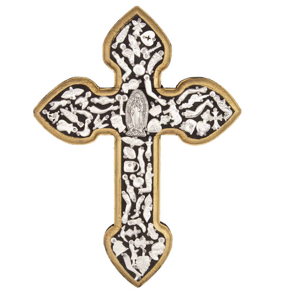 Wooden Wall Cross with Milagritos, Large - Image 19