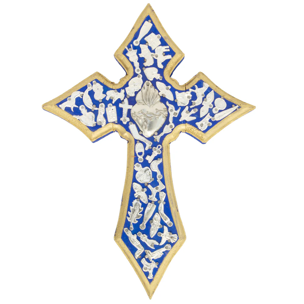 Wooden Wall Cross with Milagritos, Large - Image 21