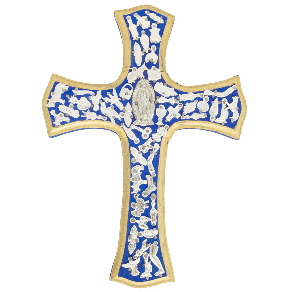 Wooden Wall Cross with Milagritos, Large - Image 22