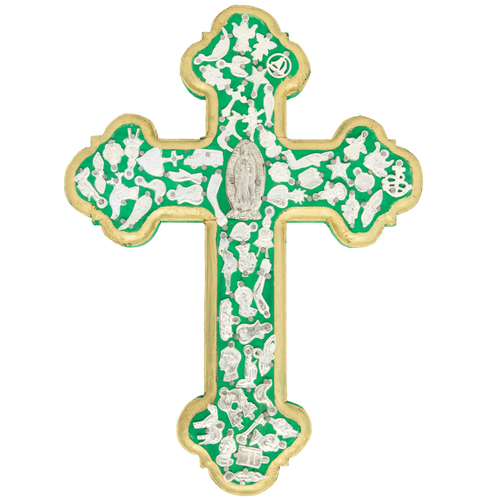 Wooden Wall Cross with Milagritos, Large - Image 24
