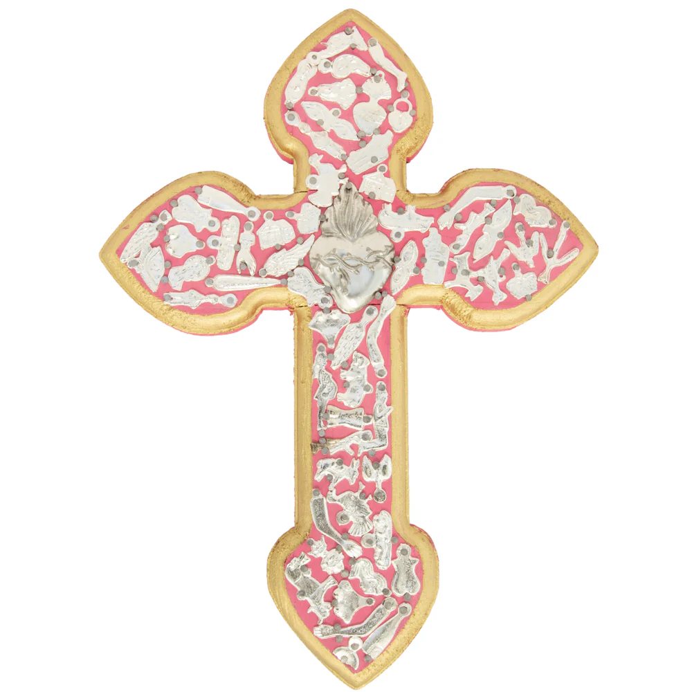 Wooden Wall Cross with Milagritos, Large - Image 27