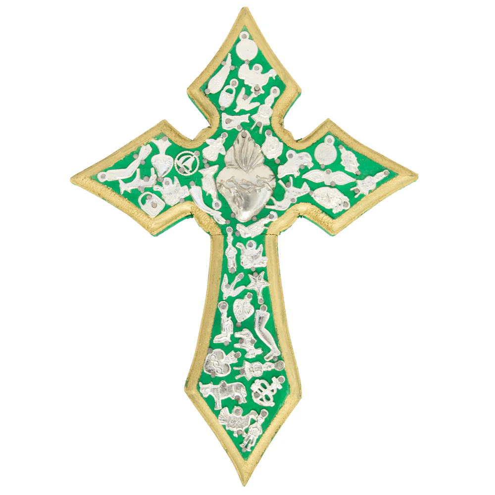 Wooden Wall Cross with Milagritos, Large - Image 29