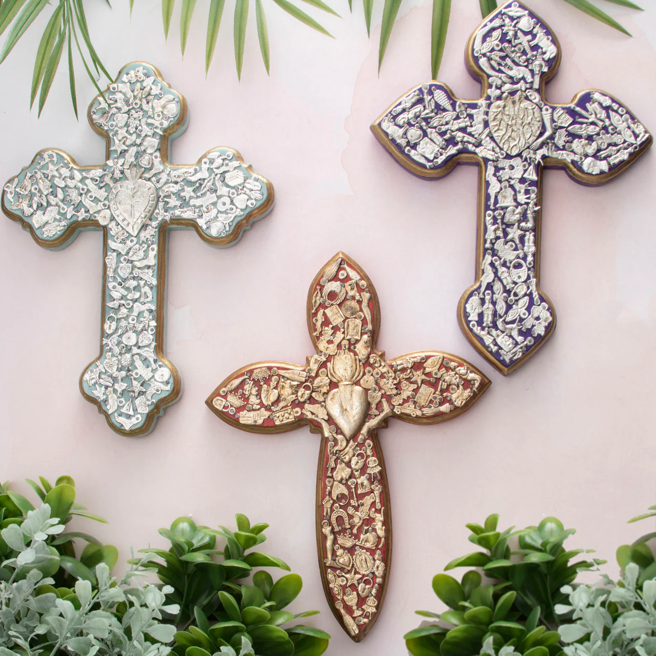 Wooden Wall Cross with Milagritos, Large - Image 3