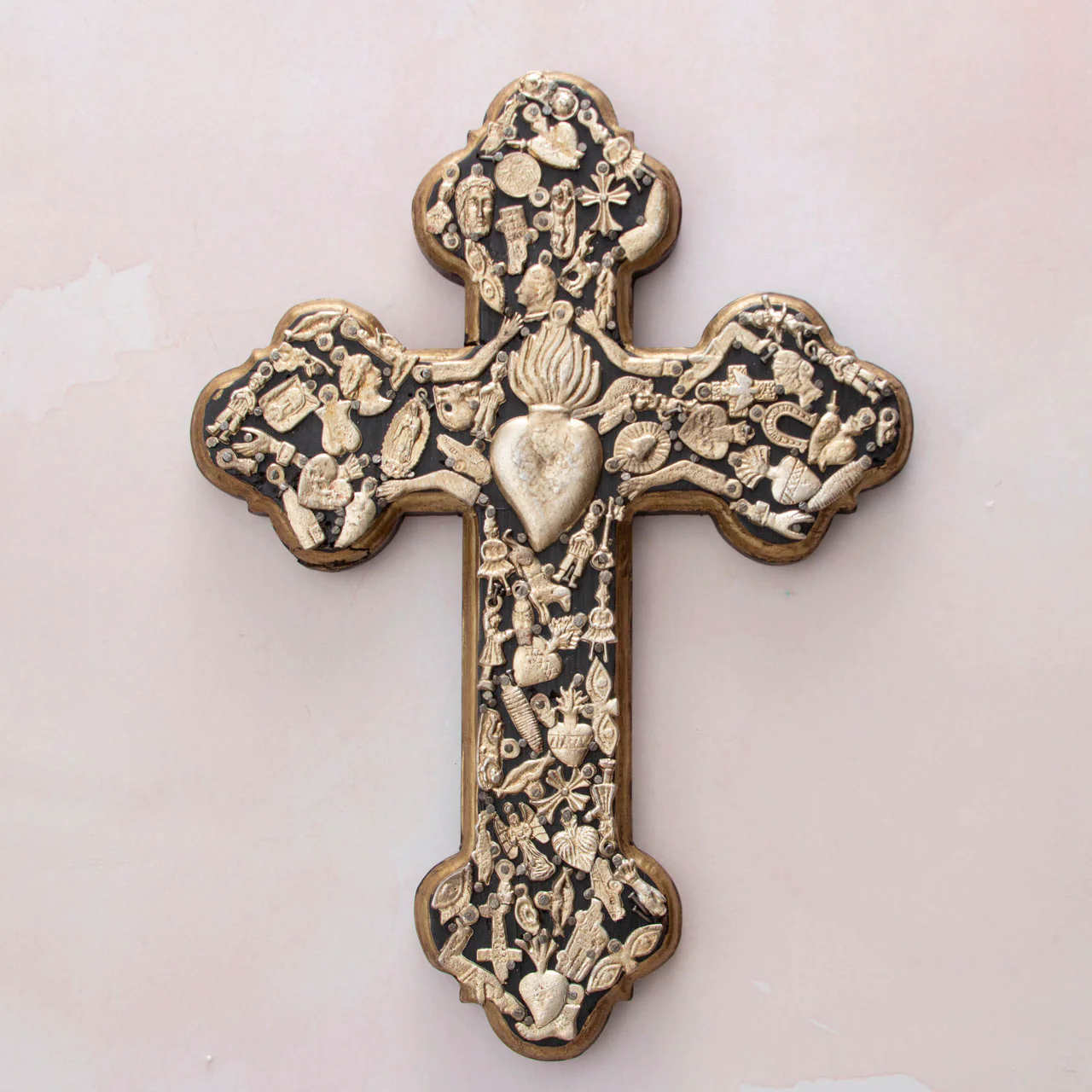 Wooden Wall Cross with Milagritos, Large - Image 4
