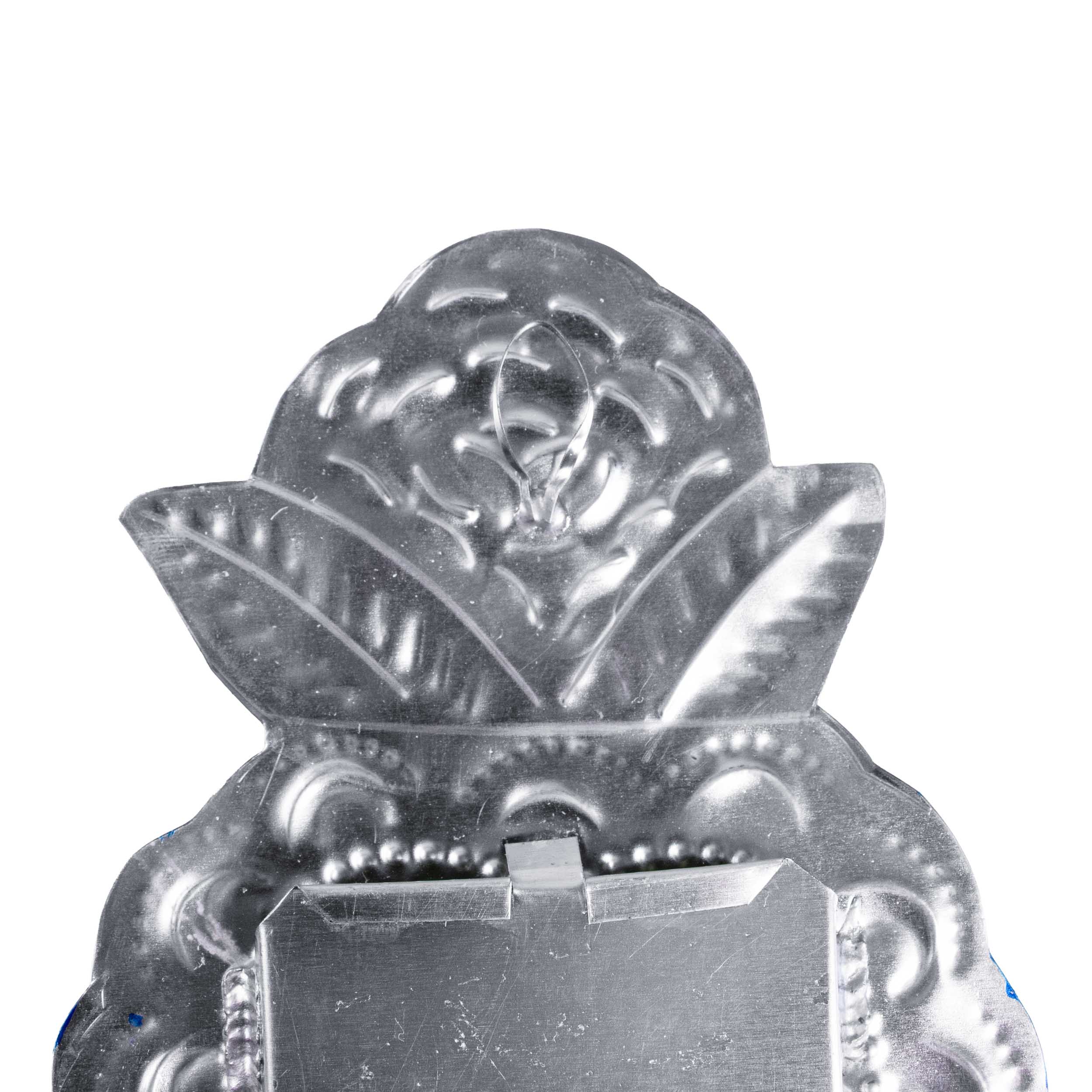 Medium Mexican Crown Milagro Tin Heart with Mirror - Image 21