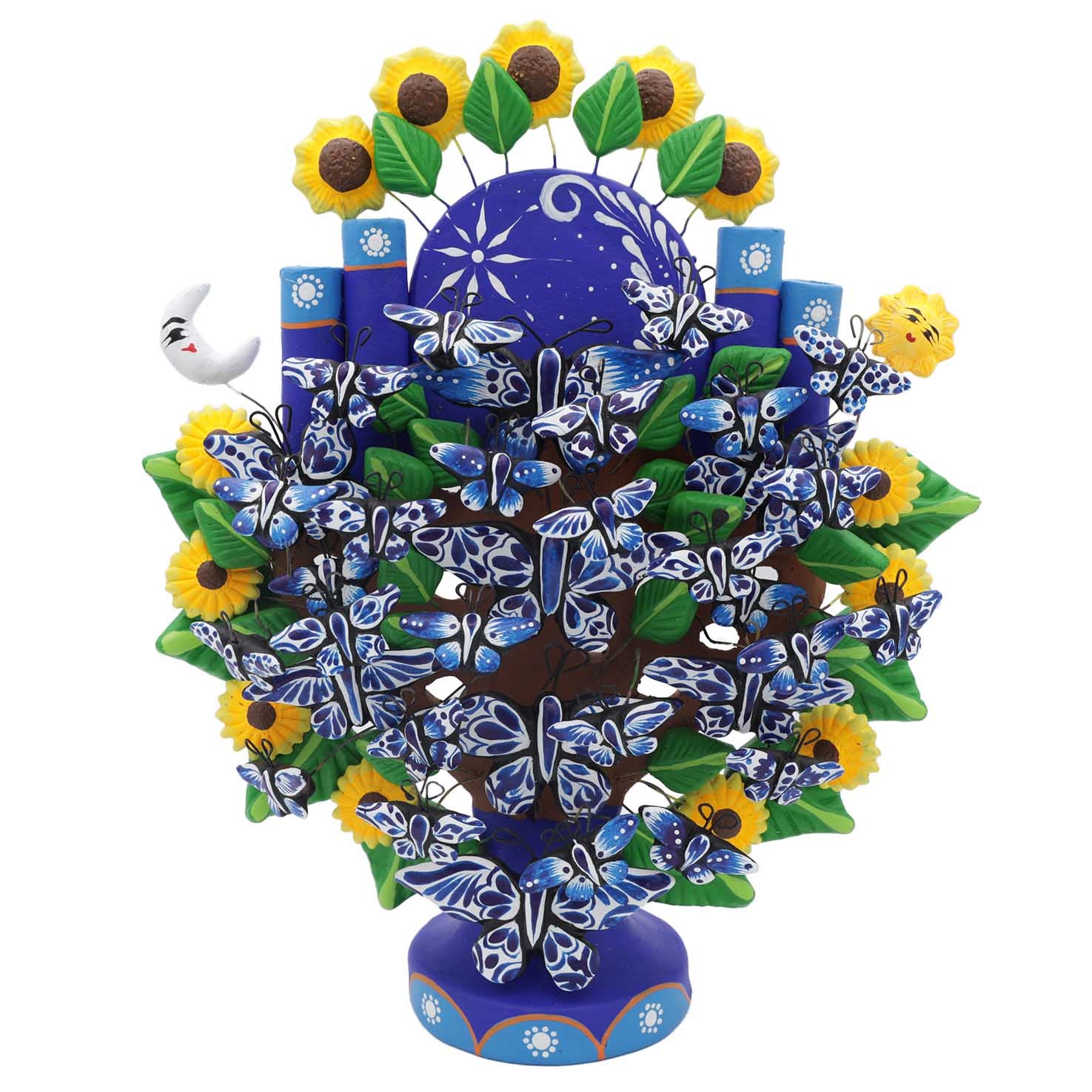 Mexican Tree of Life 1' Clay Sculpture - Image 17