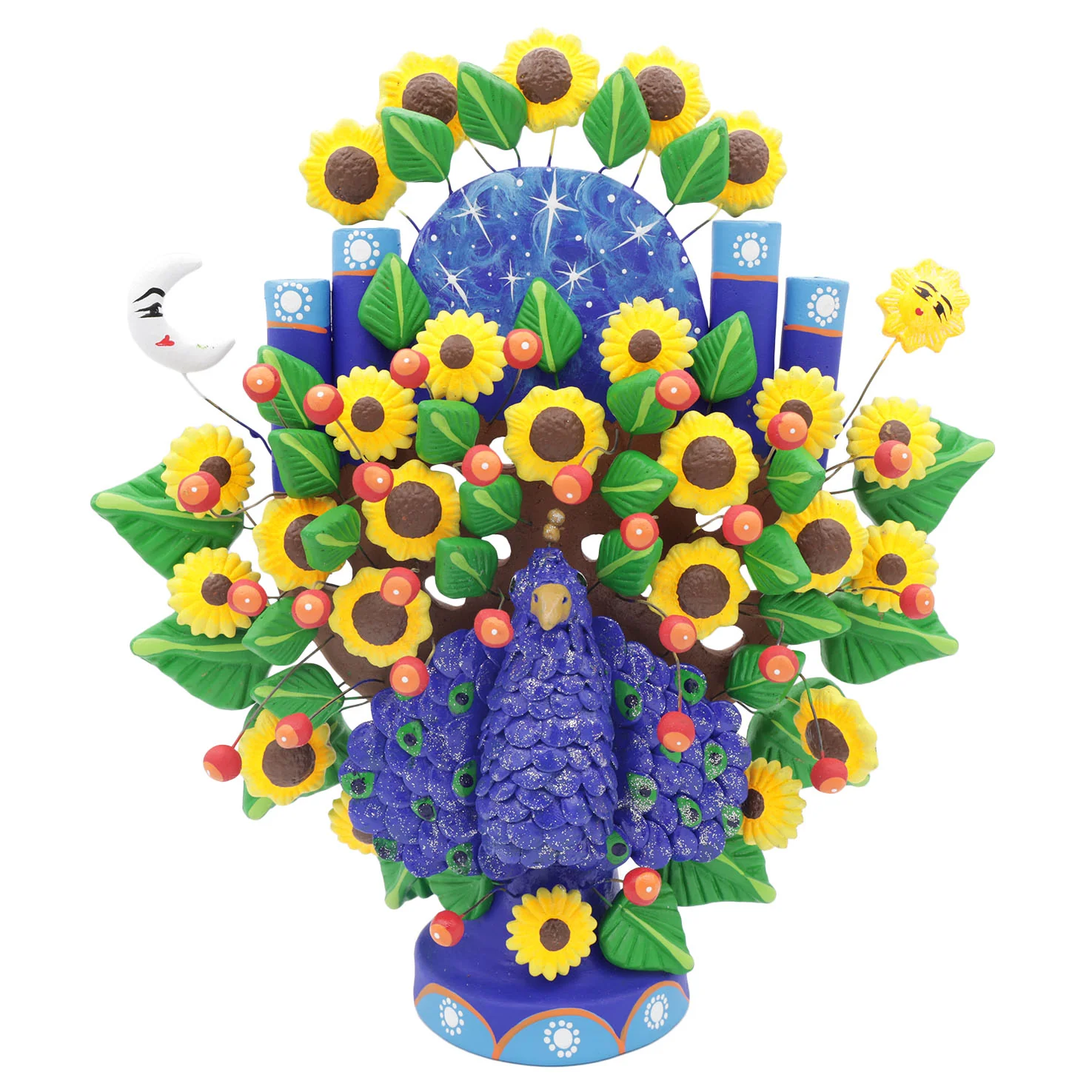 Mexican Tree of Life 1' Clay Sculpture - Image 18