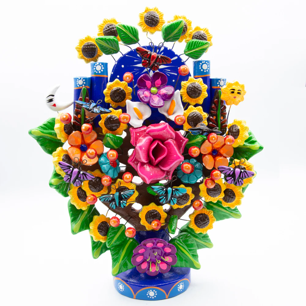 Mexican Tree of Life 1' Clay Sculpture - Image 20