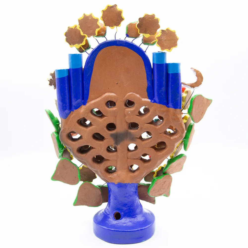 Mexican Tree of Life 1' Clay Sculpture - Image 22