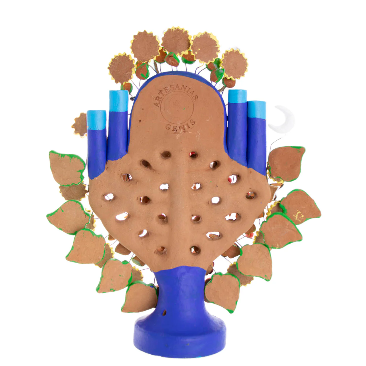 Mexican Tree of Life 1' Clay Sculpture - Image 4