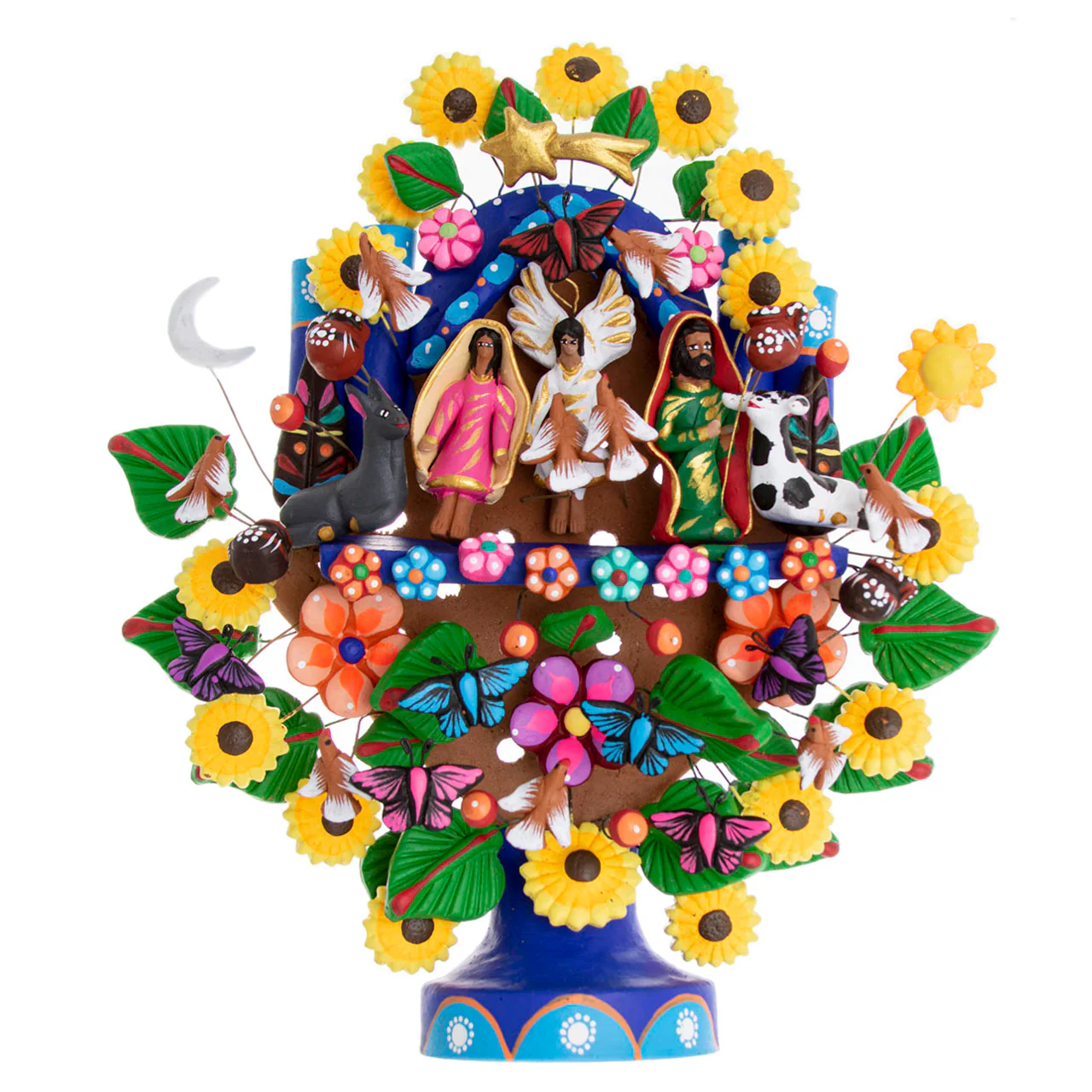 Mexican Tree of Life 1' Clay Sculpture - Image 9