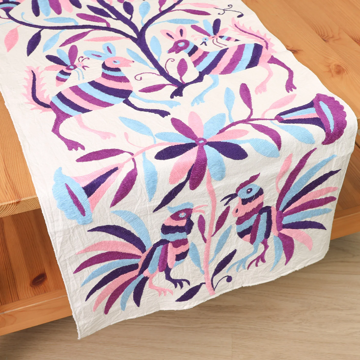 Otomí Hand-Embroidered Table Runner - Image 14