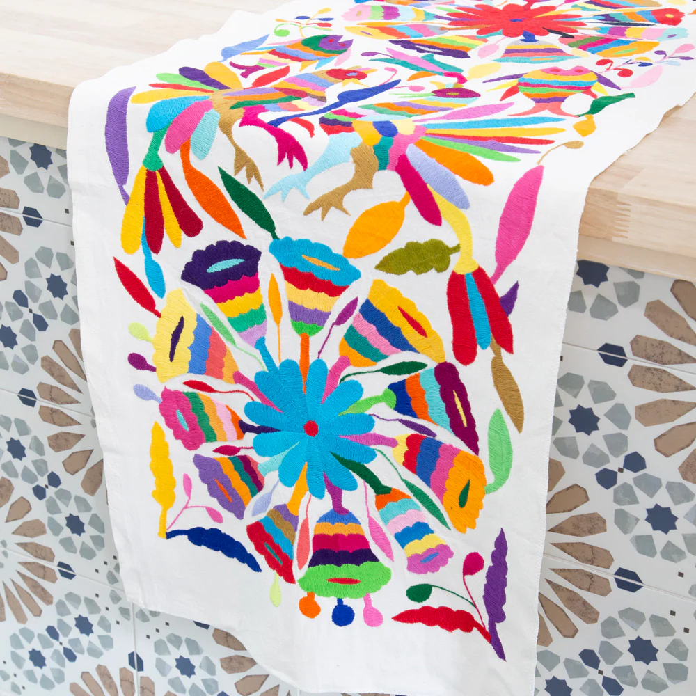 Otomí Hand-Embroidered Table Runner - Image 22
