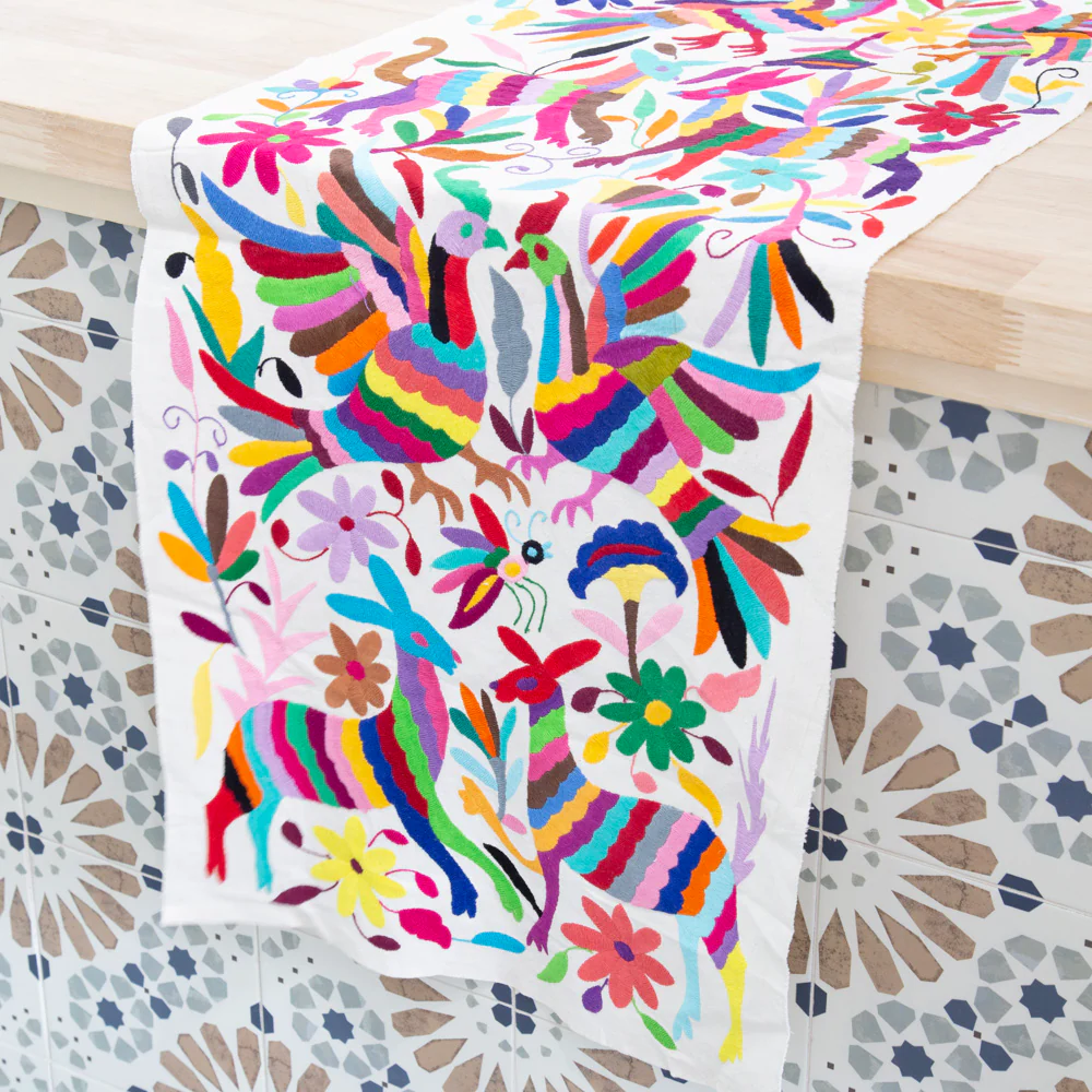 Otomí Hand-Embroidered Table Runner - Image 23