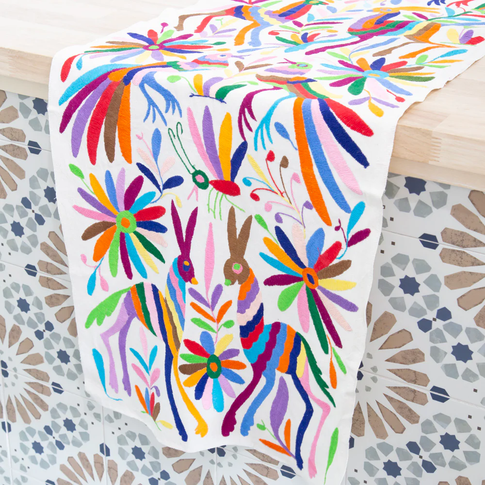 Otomí Hand-Embroidered Table Runner - Image 24