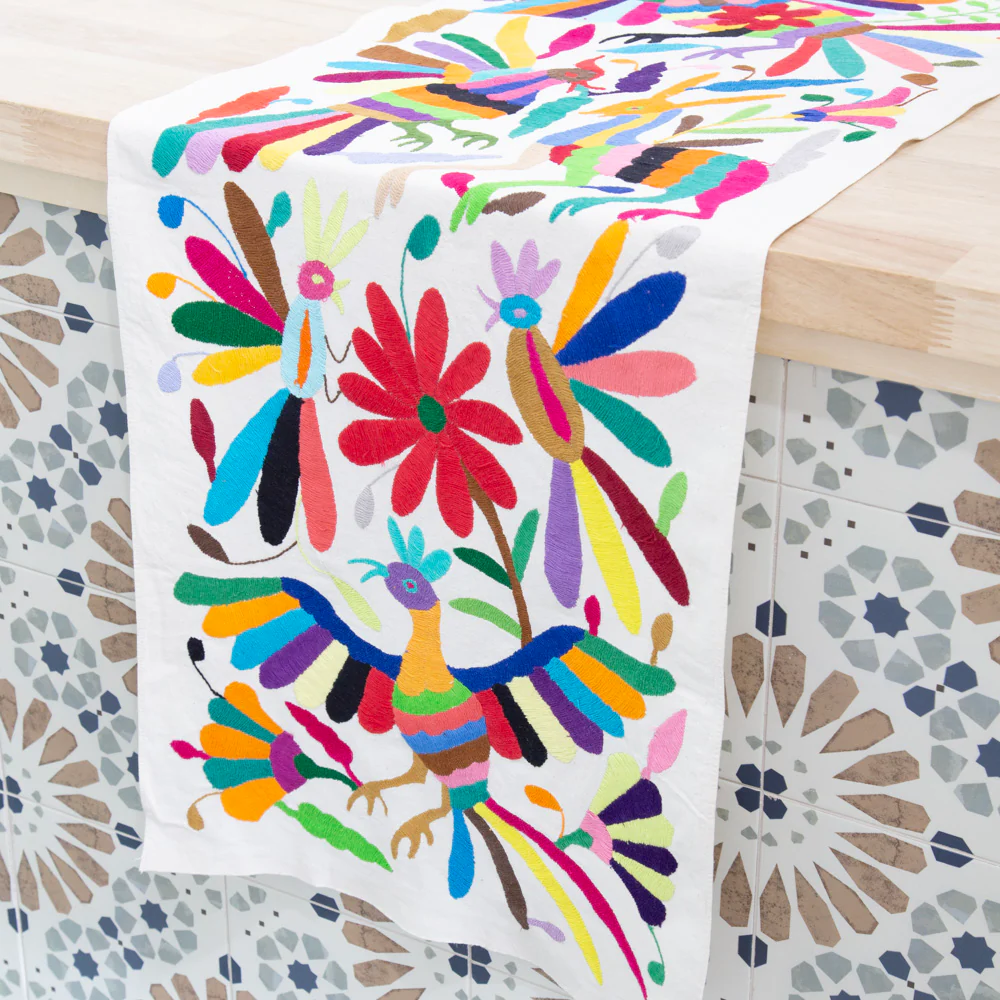 Otomí Hand-Embroidered Table Runner - Image 26