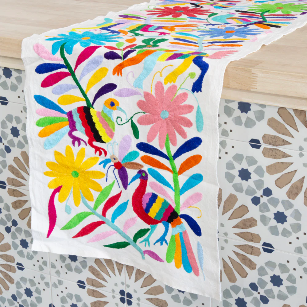 Otomí Hand-Embroidered Table Runner - Image 30