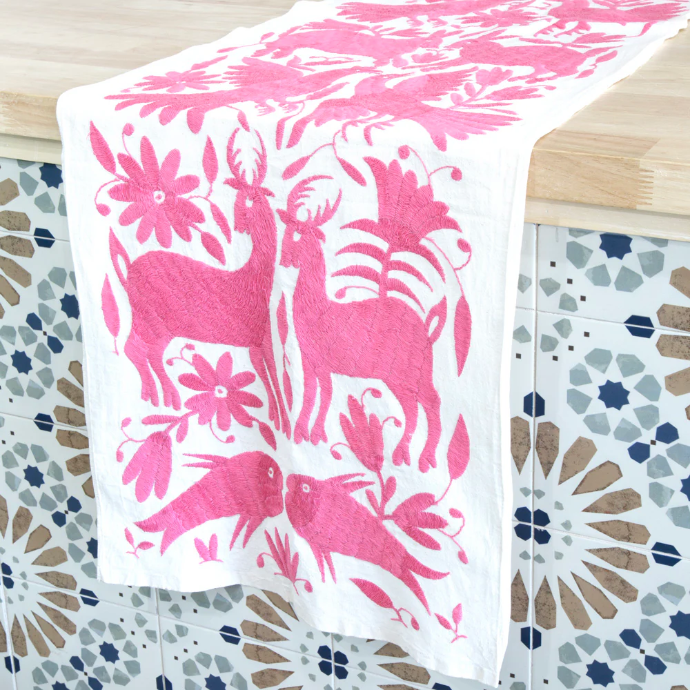 Otomí Hand-Embroidered Table Runner - Image 32