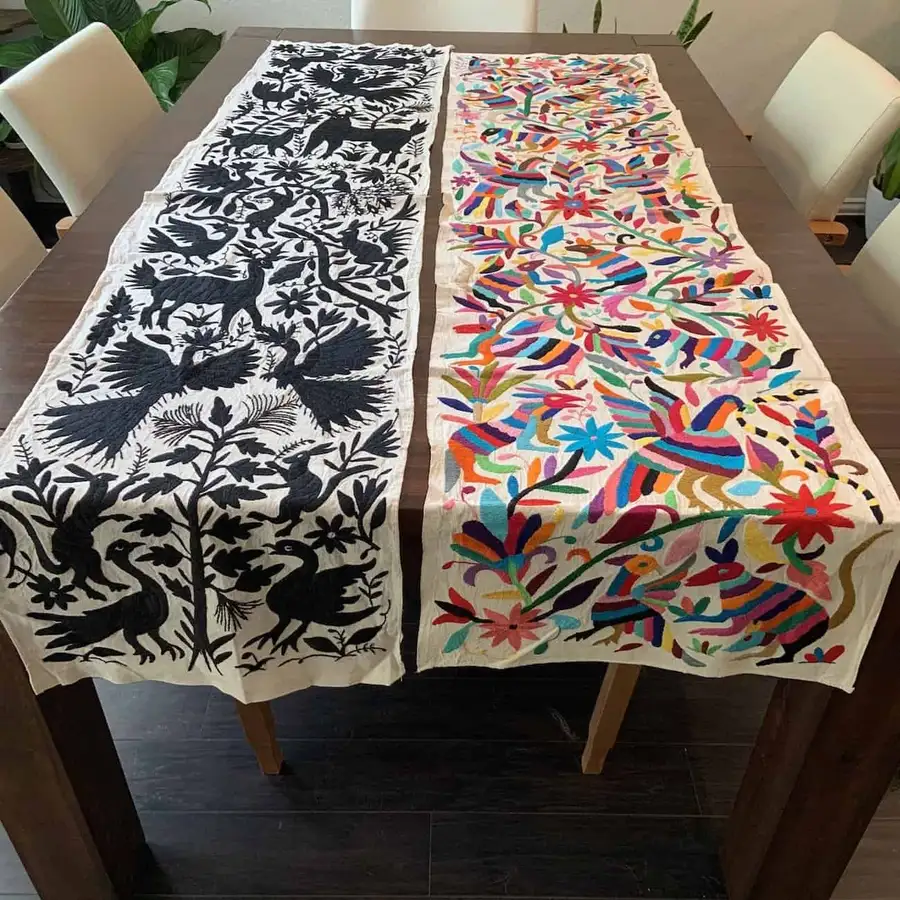 Otomí Hand-Embroidered Table Runner - Image 6