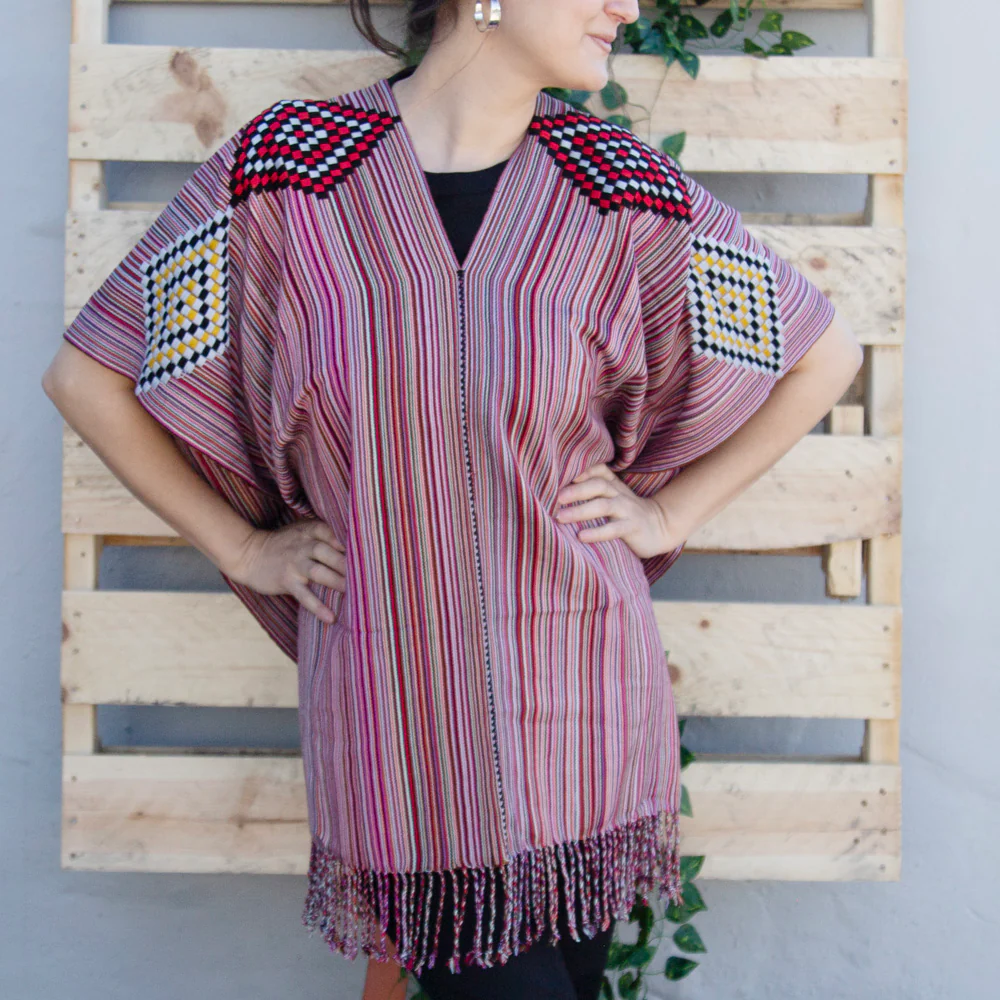 Oxchuc Lines and Rhombus Poncho - Image 18