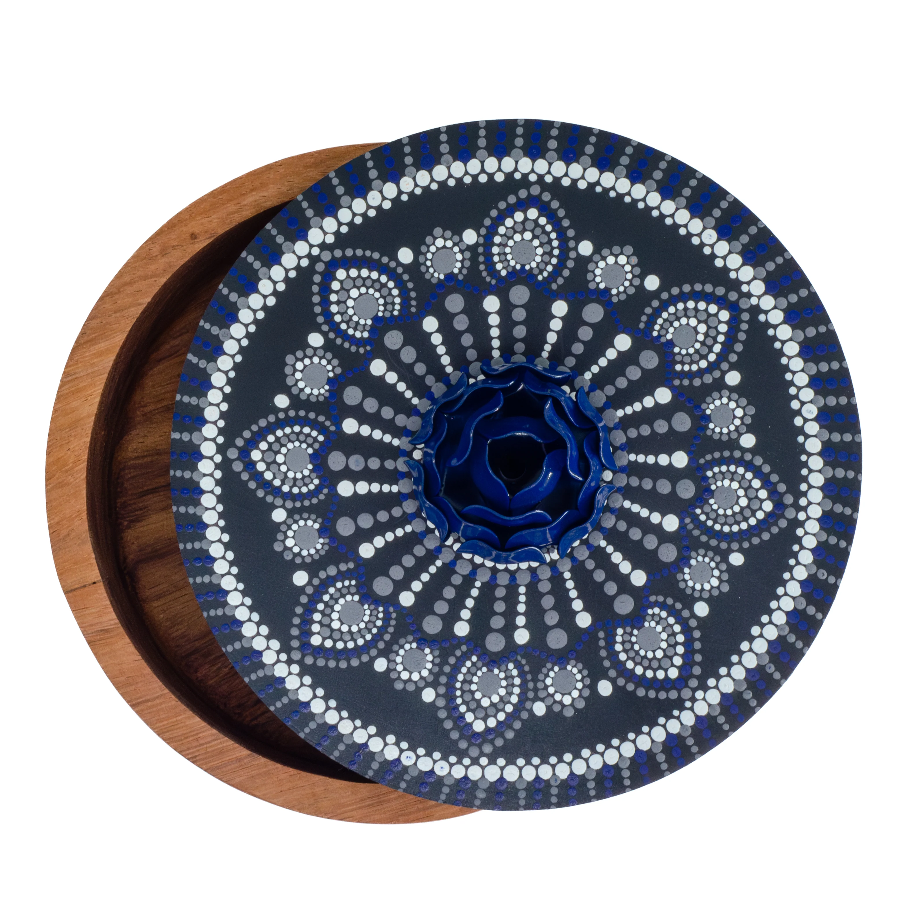 Hand-painted Parota Solid Wood Kitchen Tortillero/Basket - Image 10