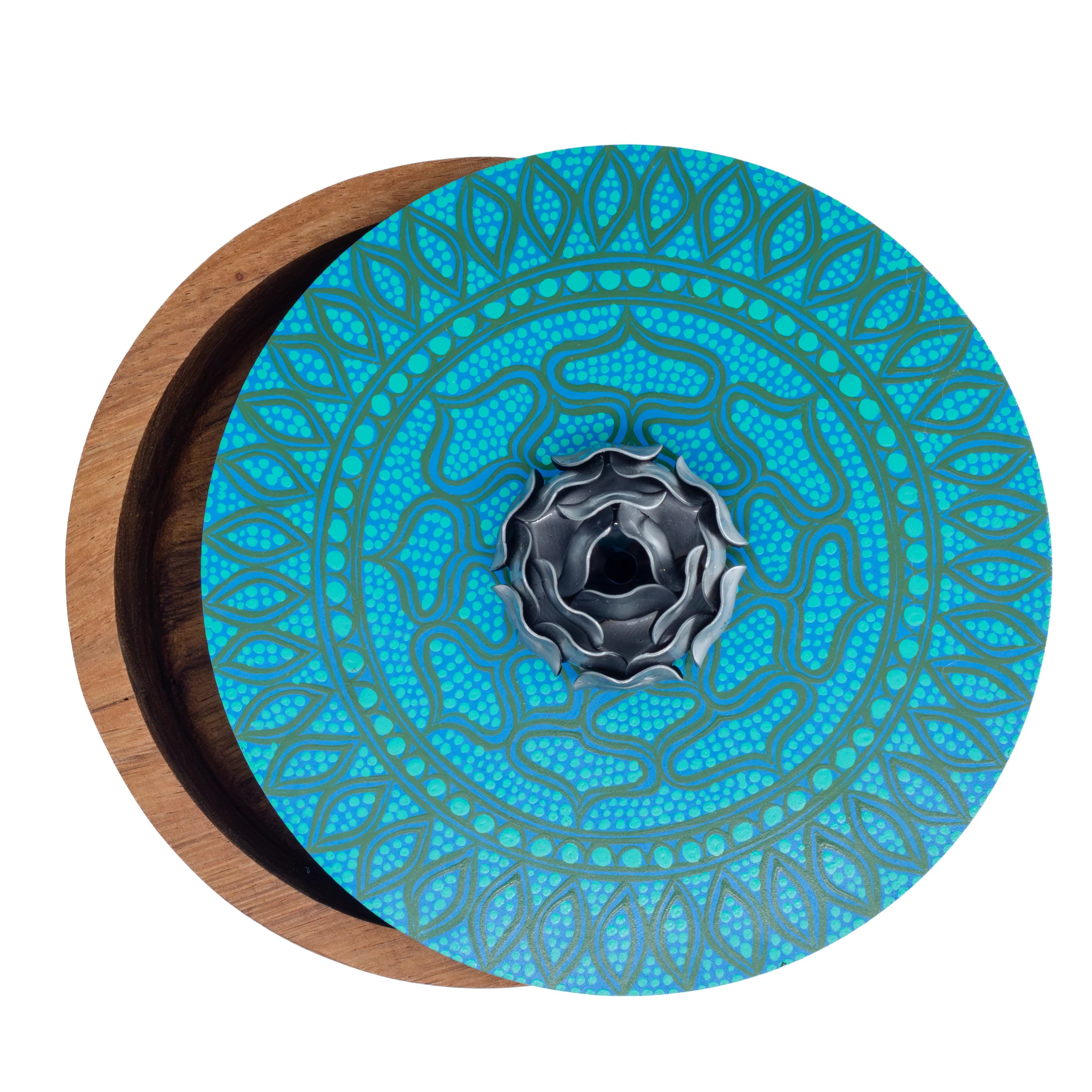 Hand-painted Parota Solid Wood Kitchen Tortillero/Basket - Image 12