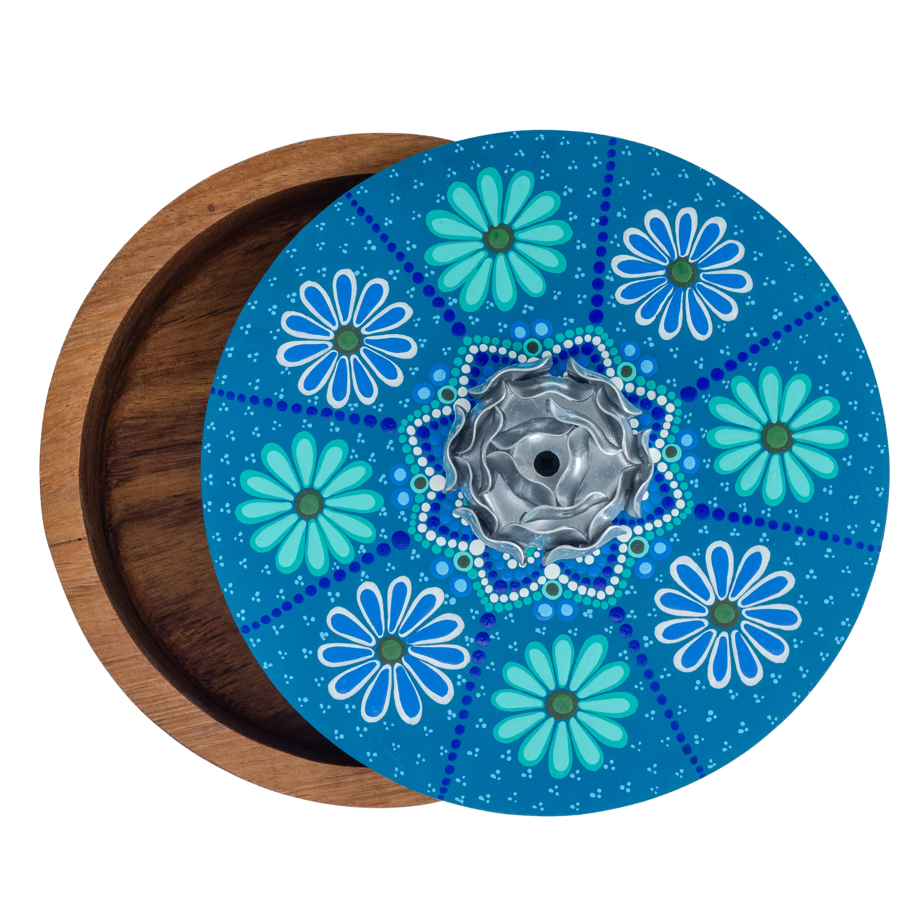 Hand-painted Parota Solid Wood Kitchen Tortillero/Basket - Image 13