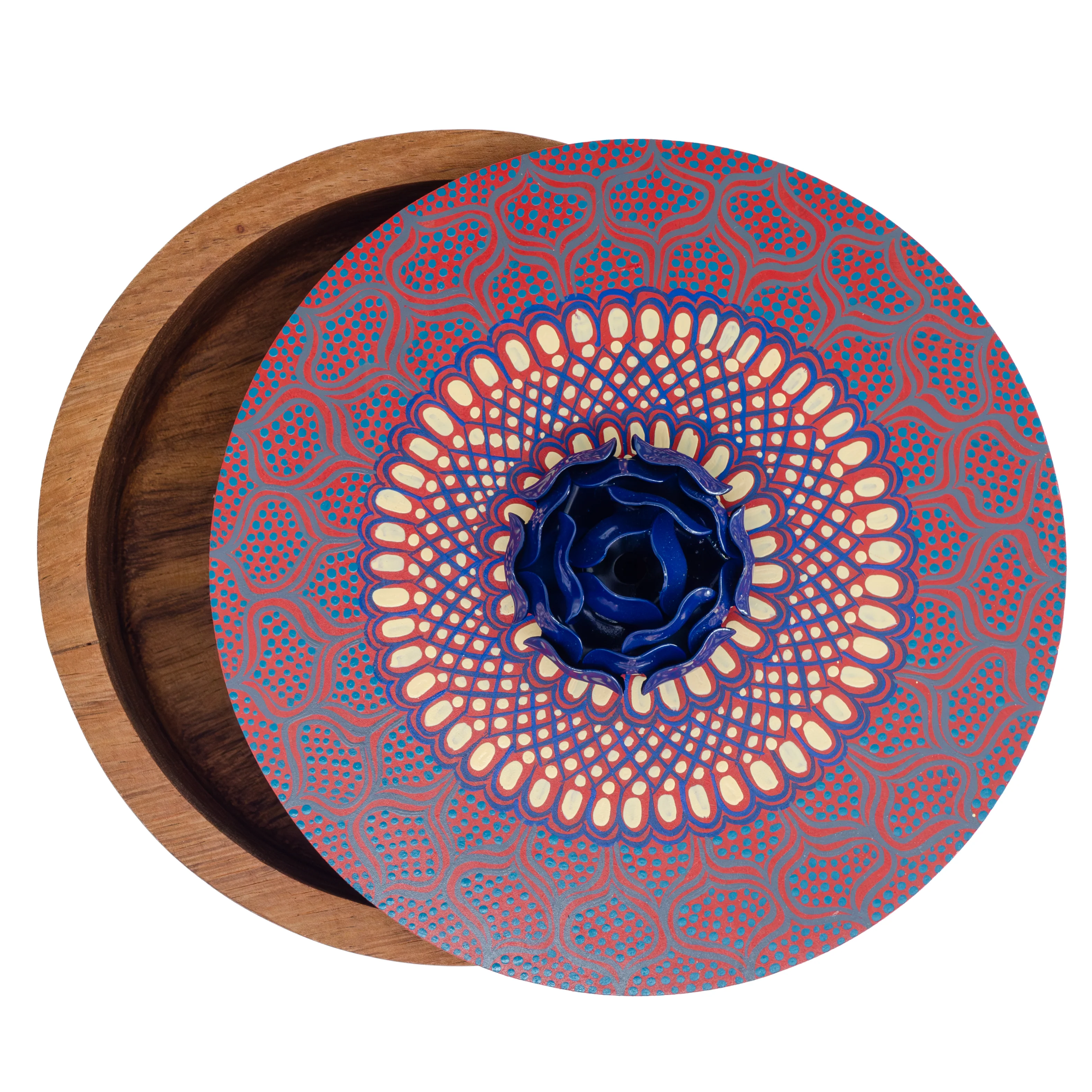 Hand-painted Parota Solid Wood Kitchen Tortillero/Basket - Image 14