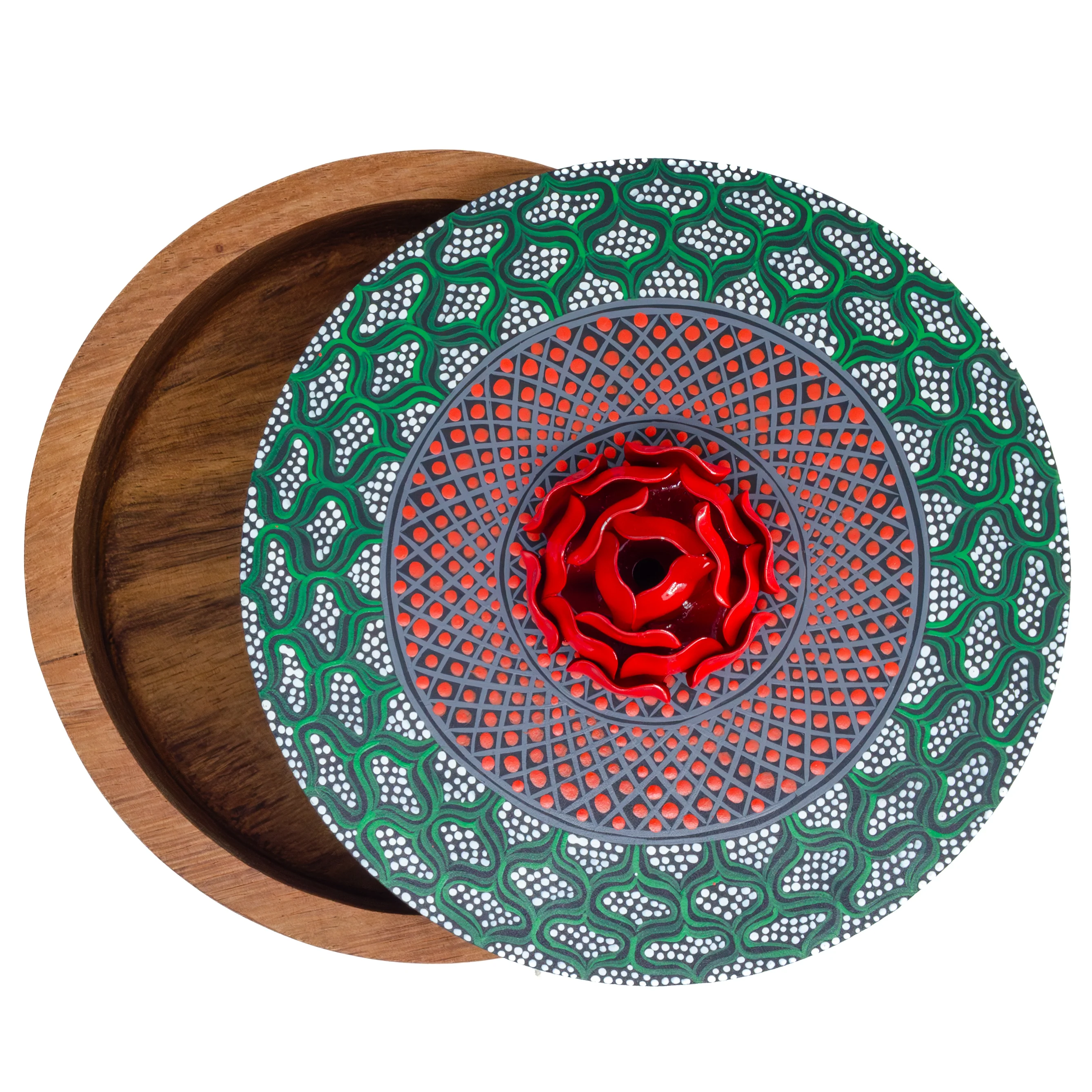 Hand-painted Parota Solid Wood Kitchen Tortillero/Basket - Image 18