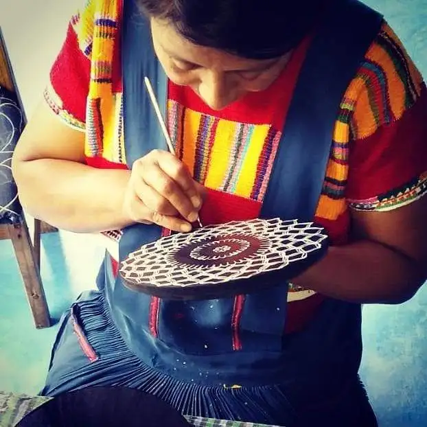 Hand-painted Parota Solid Wood Kitchen Tortillero/Basket - Image 25