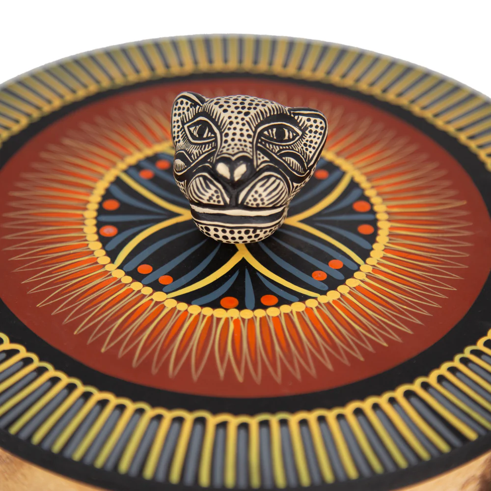 Hand-painted Parota Solid Wood Kitchen Tortillero/Basket - Image 27