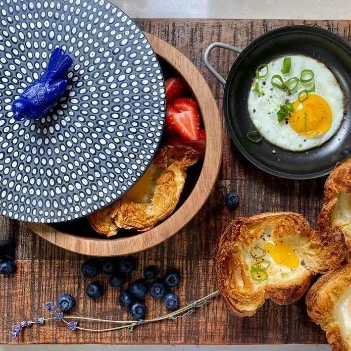 Hand-painted Parota Solid Wood Kitchen Tortillero/Basket - Image 33