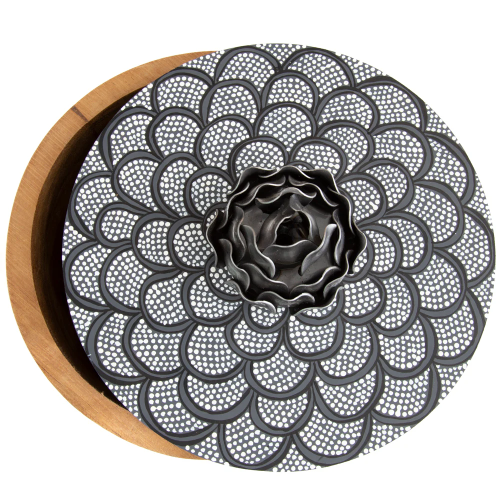 Hand-painted Parota Solid Wood Kitchen Tortillero/Basket - Image 5