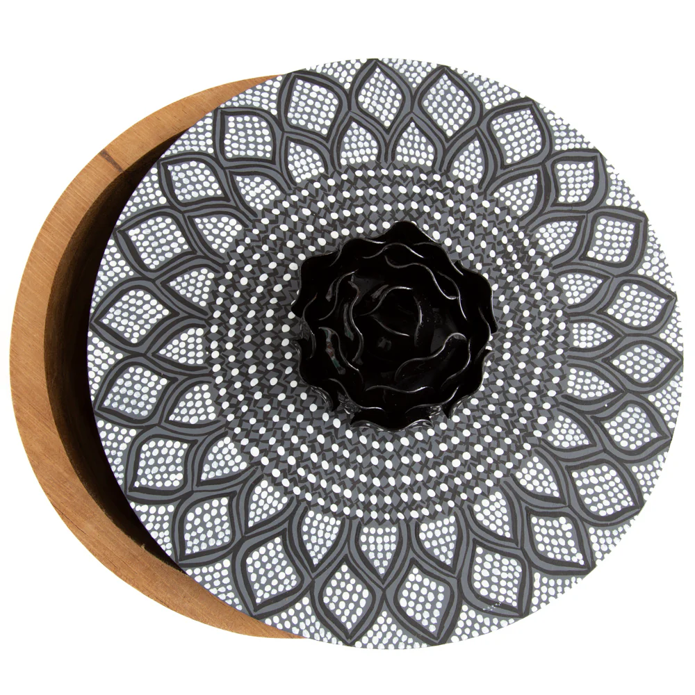 Hand-painted Parota Solid Wood Kitchen Tortillero/Basket - Image 6