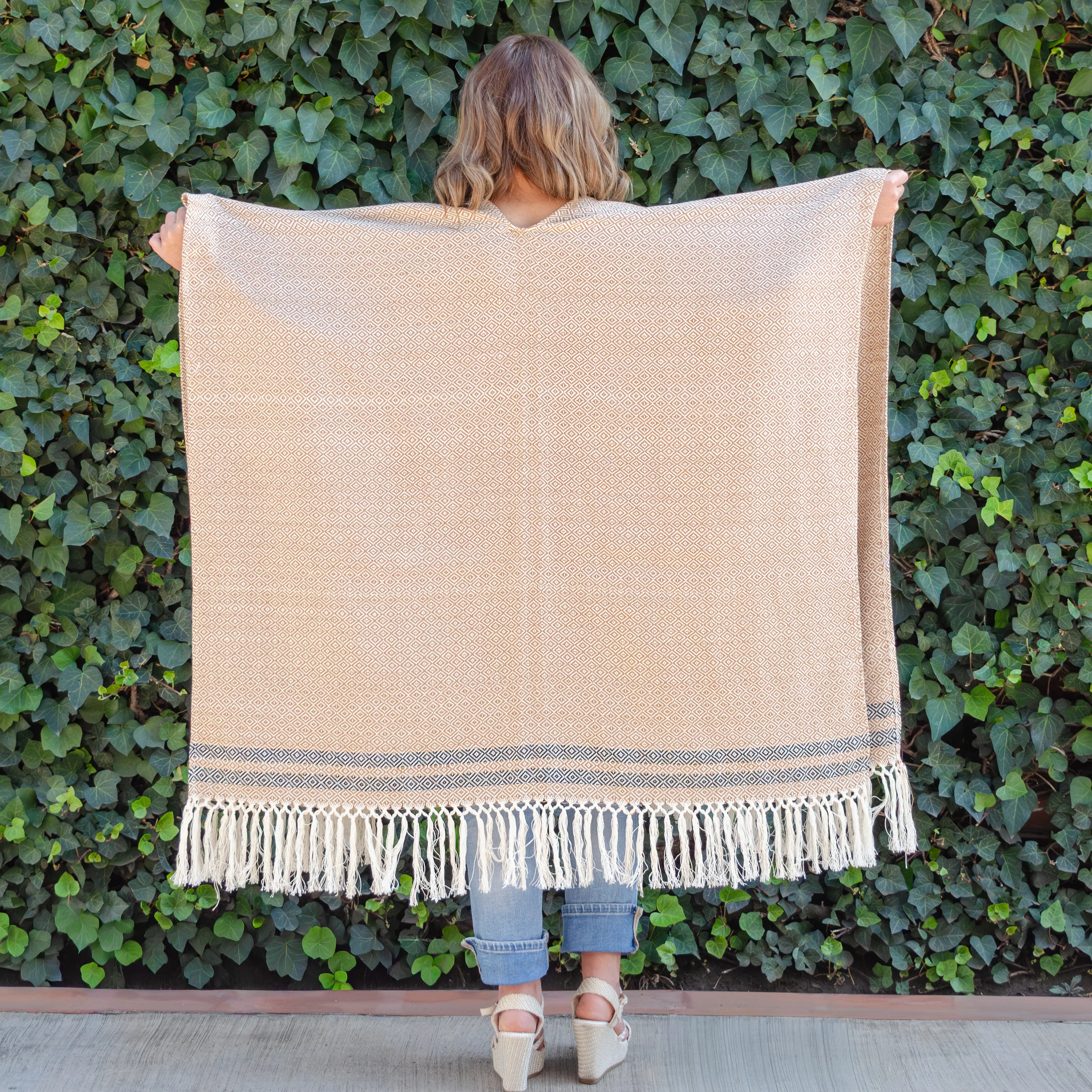 Pedal Loom Ruana, Long Cape - Image 4