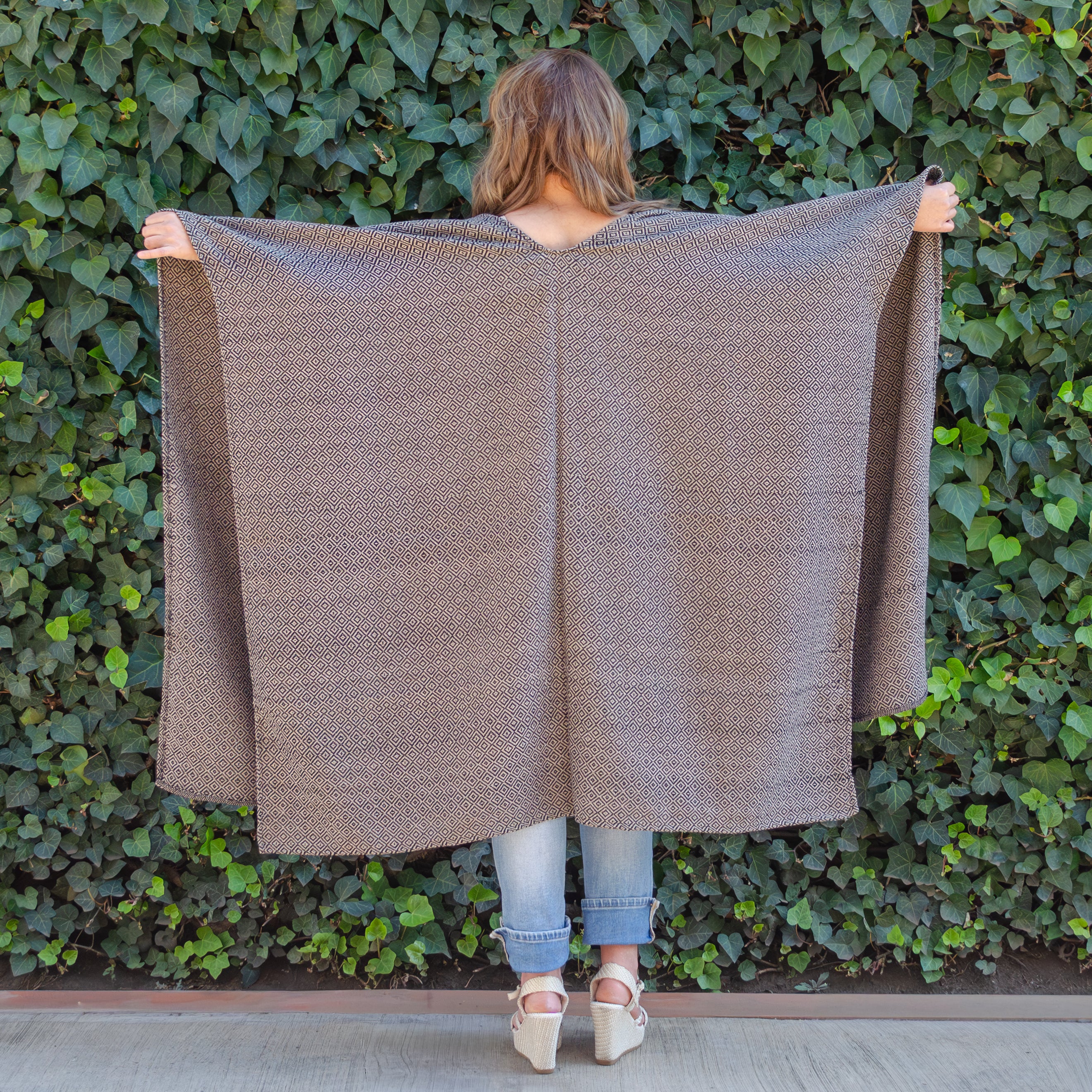 Pedal Loom Ruana, Long Cape - Image 5