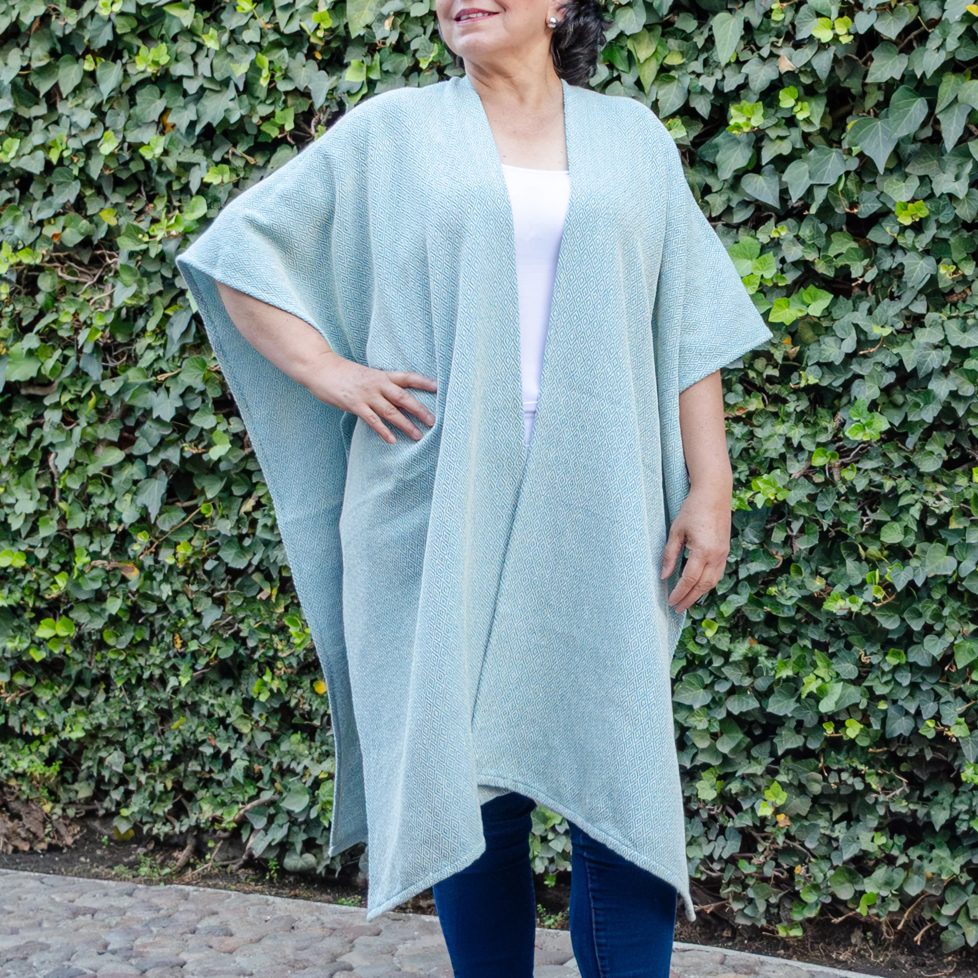 Pedal Loom Ruana, Long Cape - Image 6