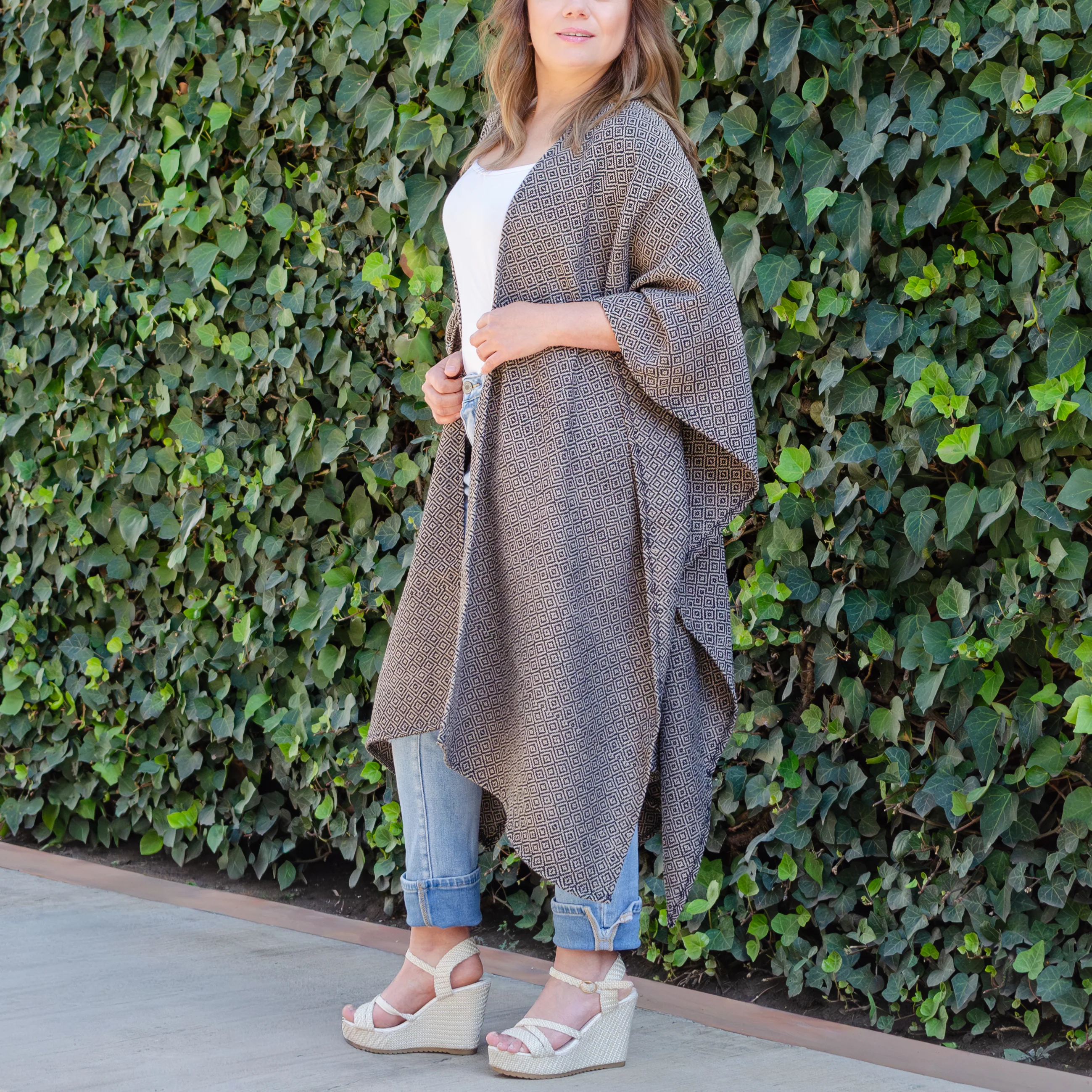 Pedal Loom Ruana, Long Cape - Image 7