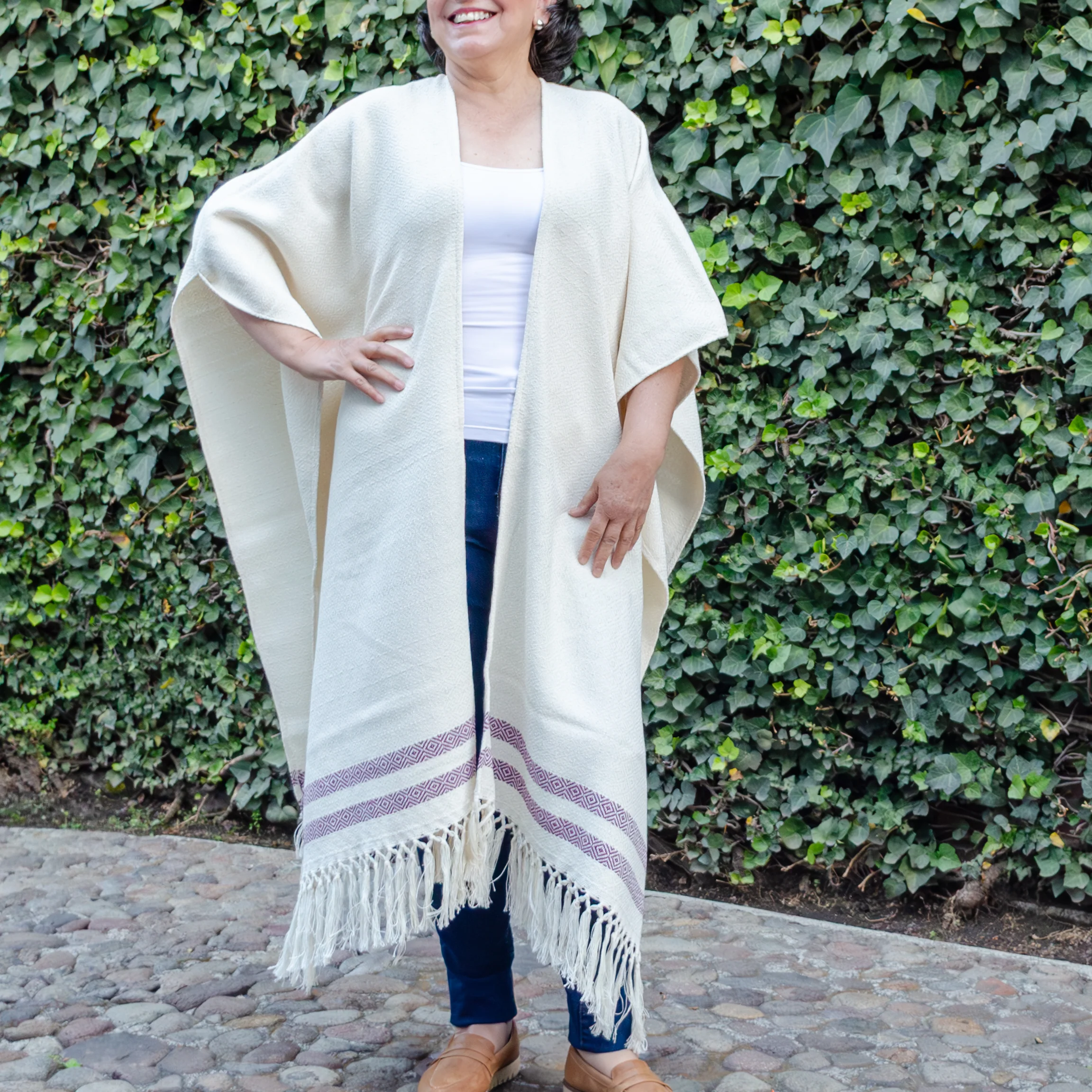 Pedal Loom Ruana, Long Cape - Image 8