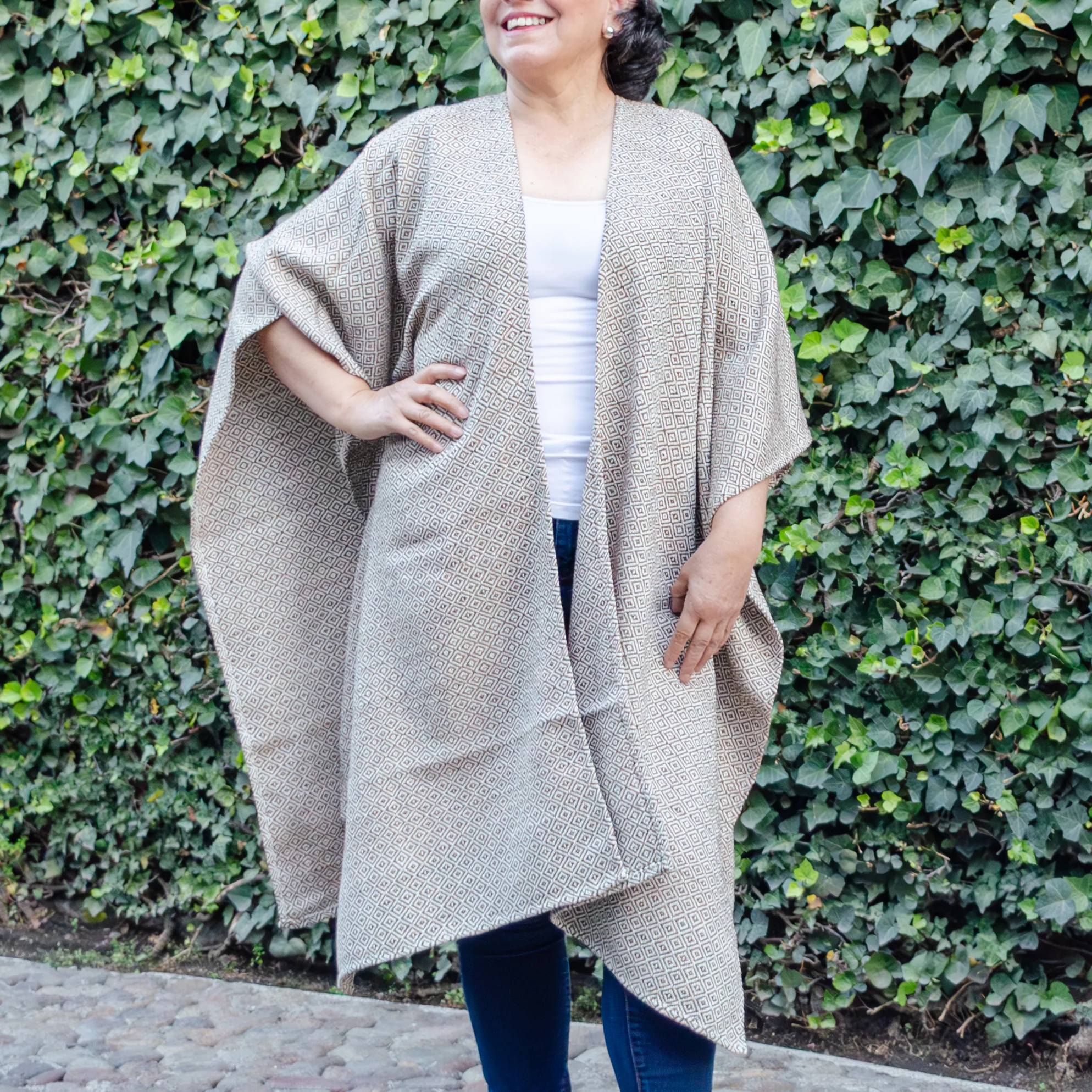 Pedal Loom Ruana, Long Cape - Image 9