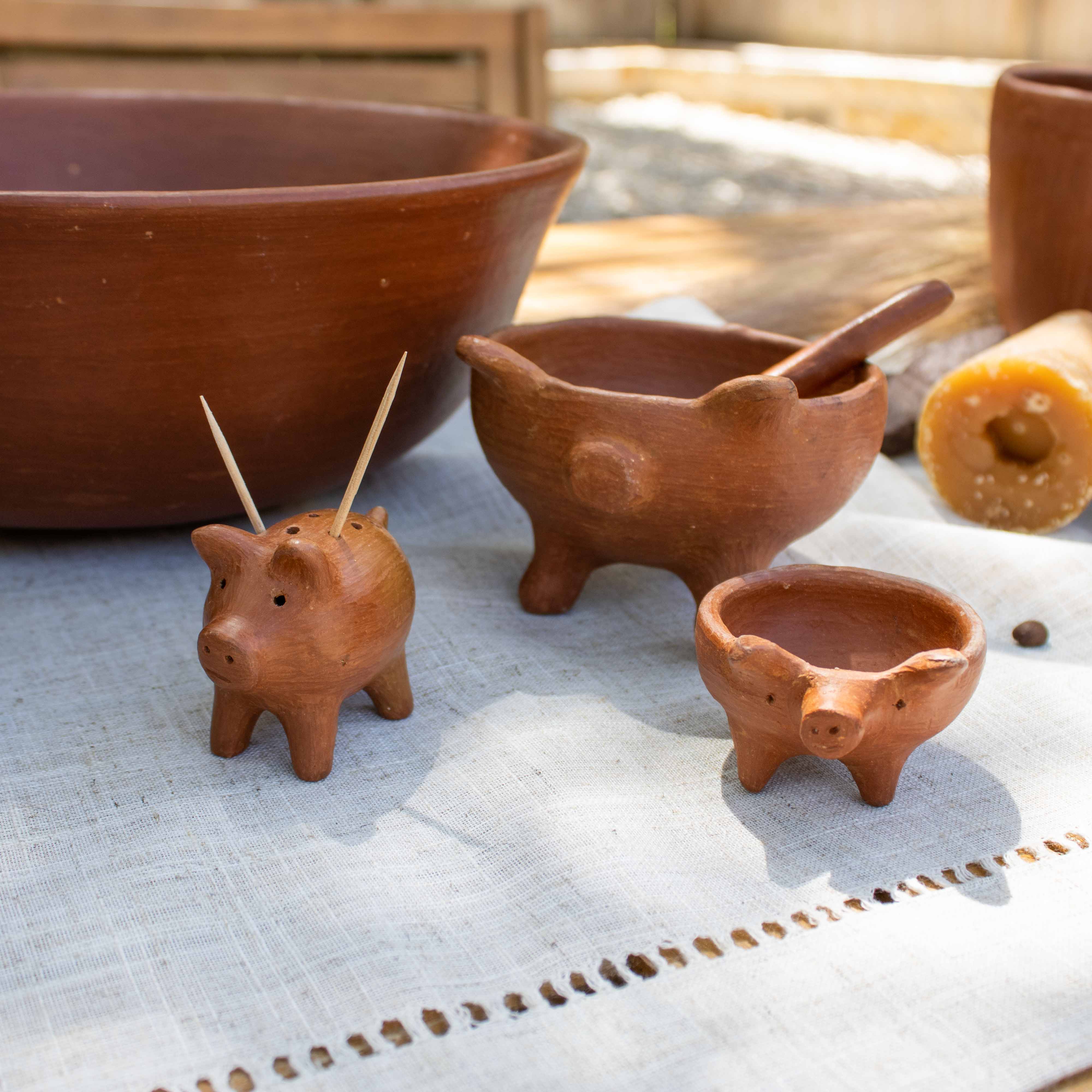 Red Clay Terracotta Cochinito Mini Spice Bowl - Image 9