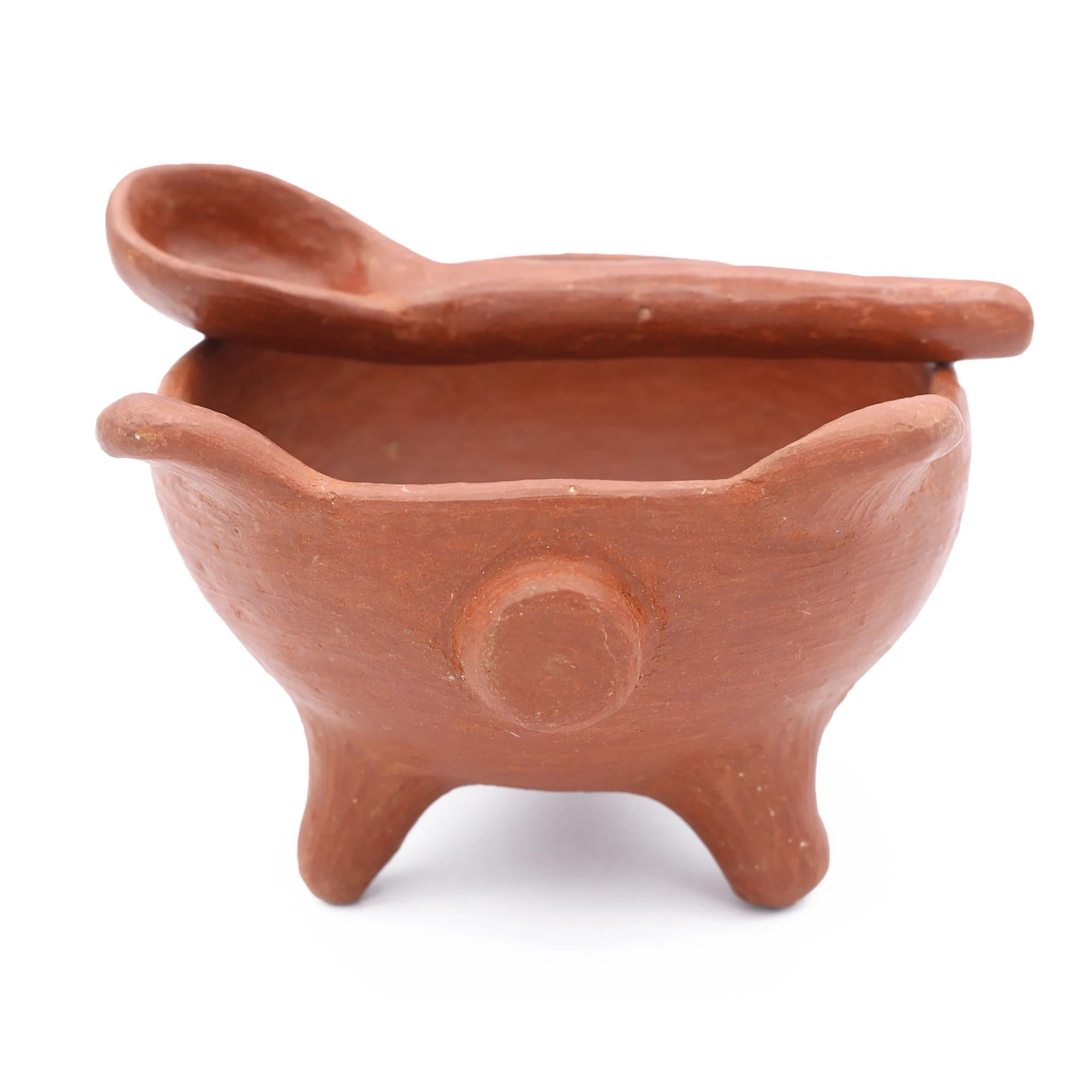 Barro Rojo Terracotta Cochinito Salsa Bowl with Spoon - Image 3