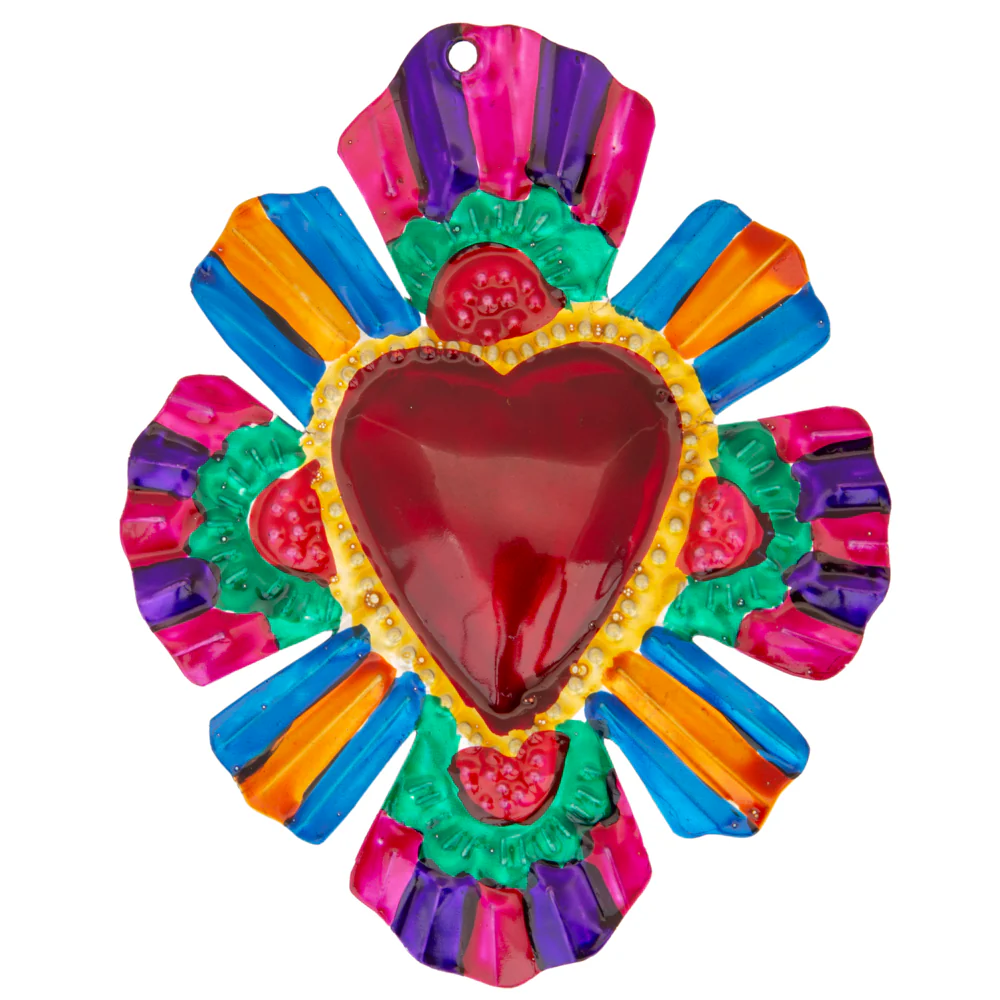 Small Mexican Milagros Tin Hearts - Image 24