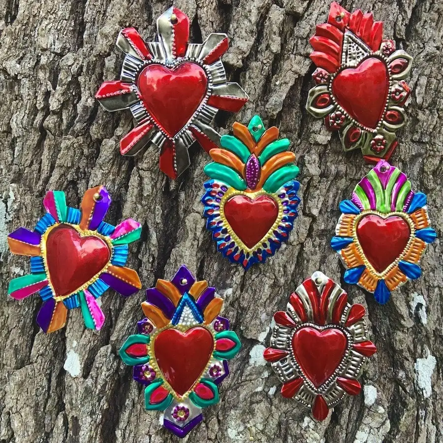 Small Mexican Milagros Tin Hearts - Image 5