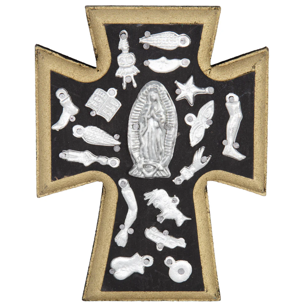 Wooden Wall Cross with Milagritos, Small - Image 12