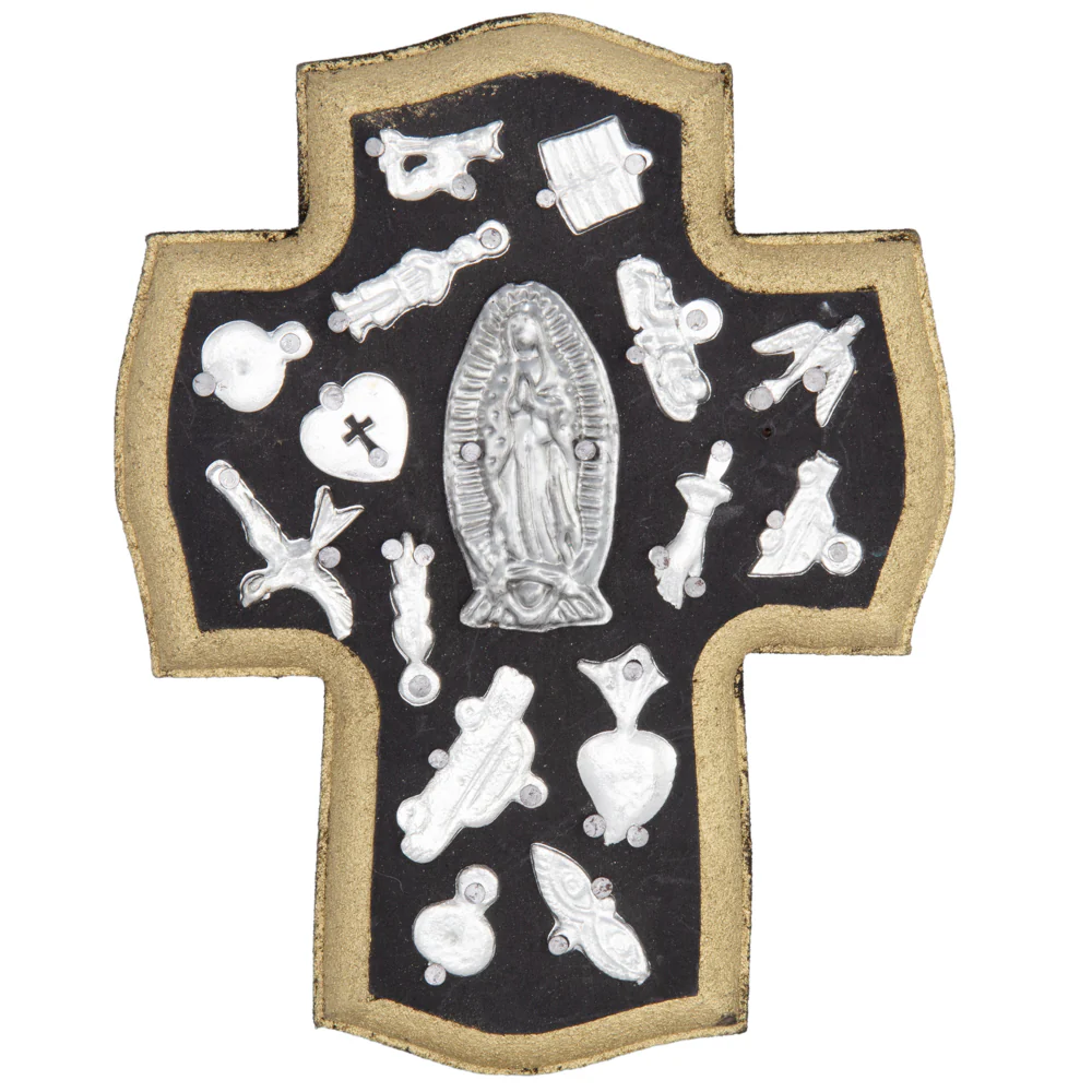 Wooden Wall Cross with Milagritos, Small - Image 14