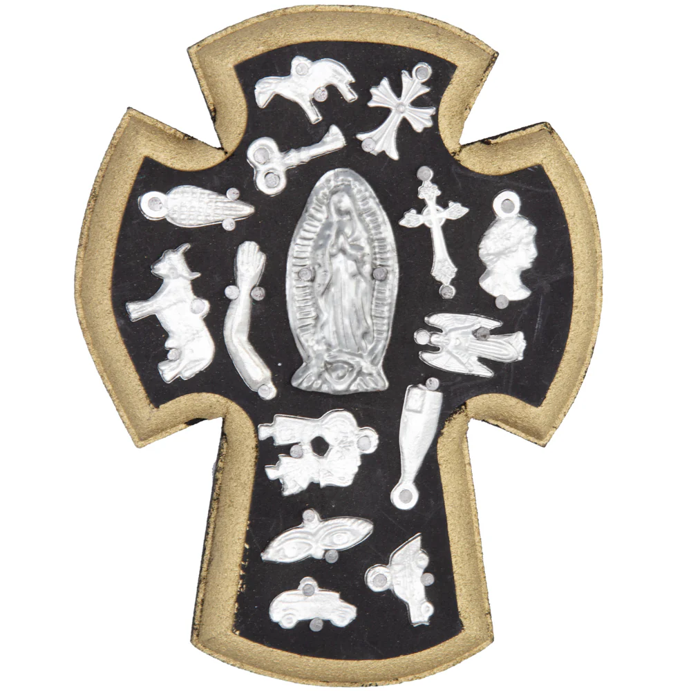Wooden Wall Cross with Milagritos, Small - Image 15